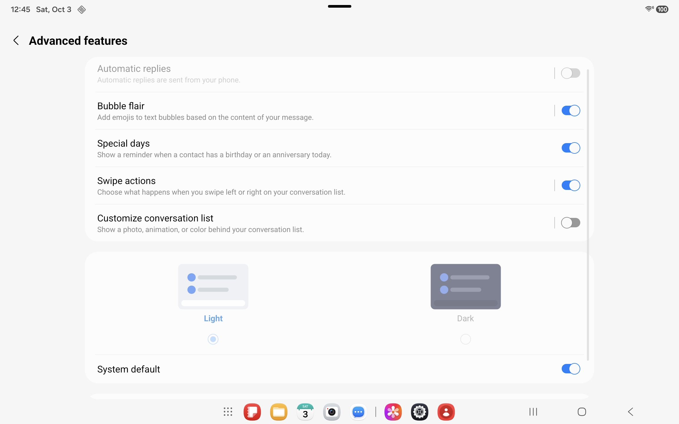 Advanced features on a tablet