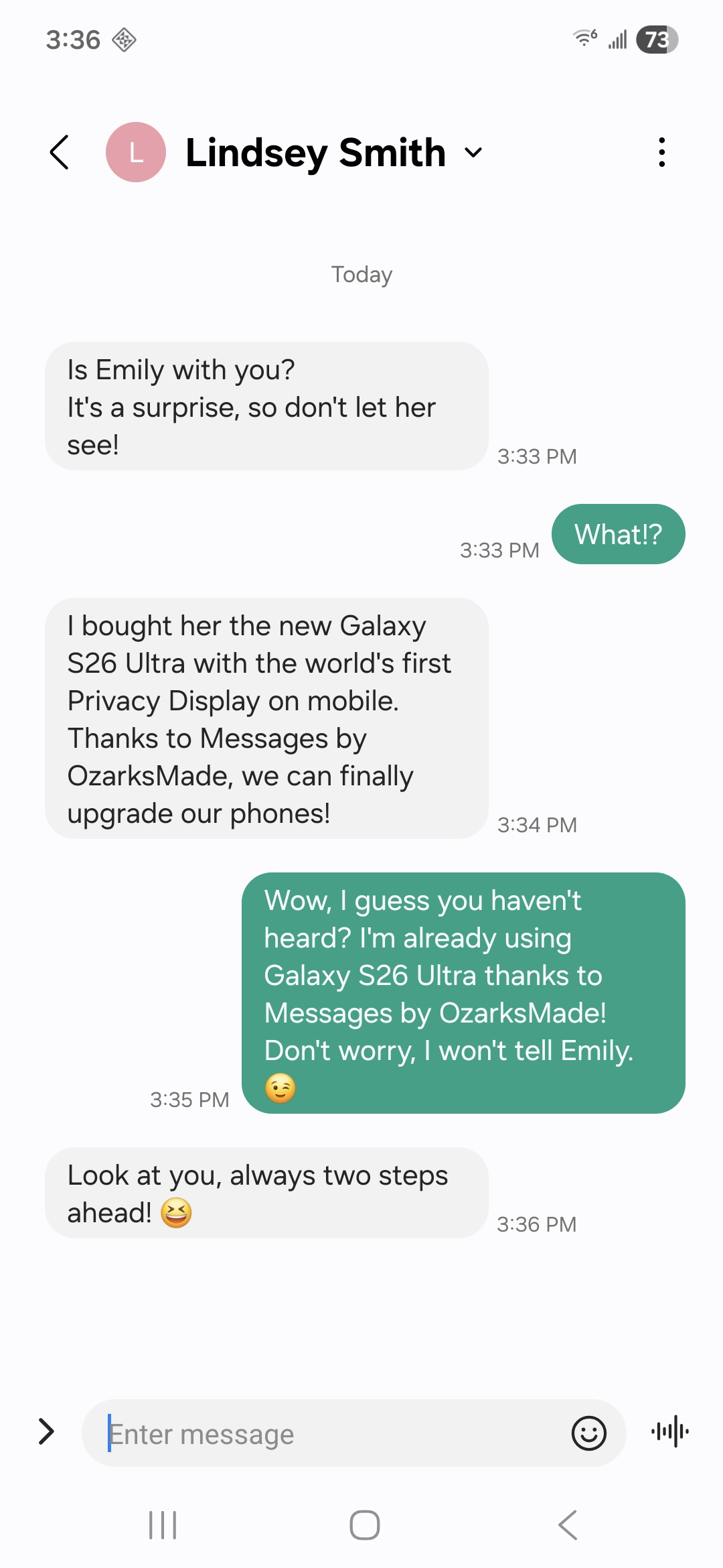 A standalone SMS conversation